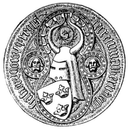 Äldresigill med sköld prydd med tre kronor