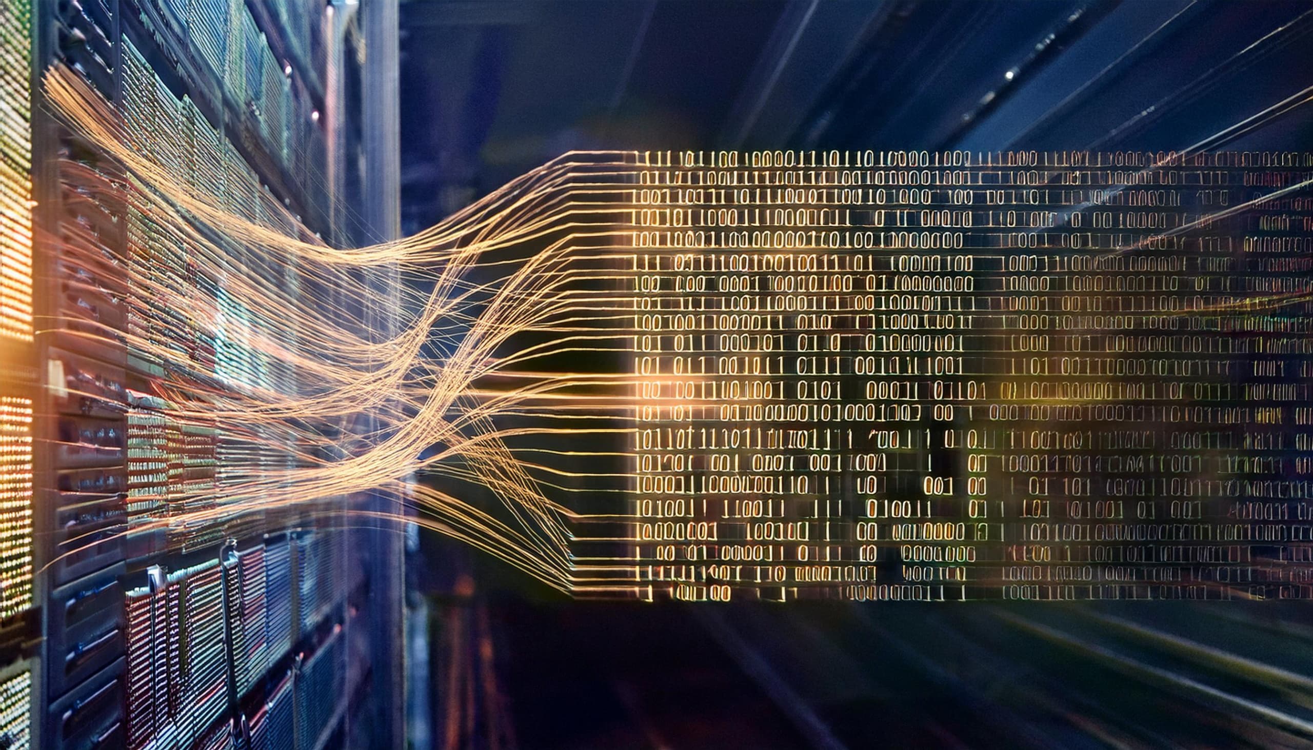 Bild med digital data som flyttas.